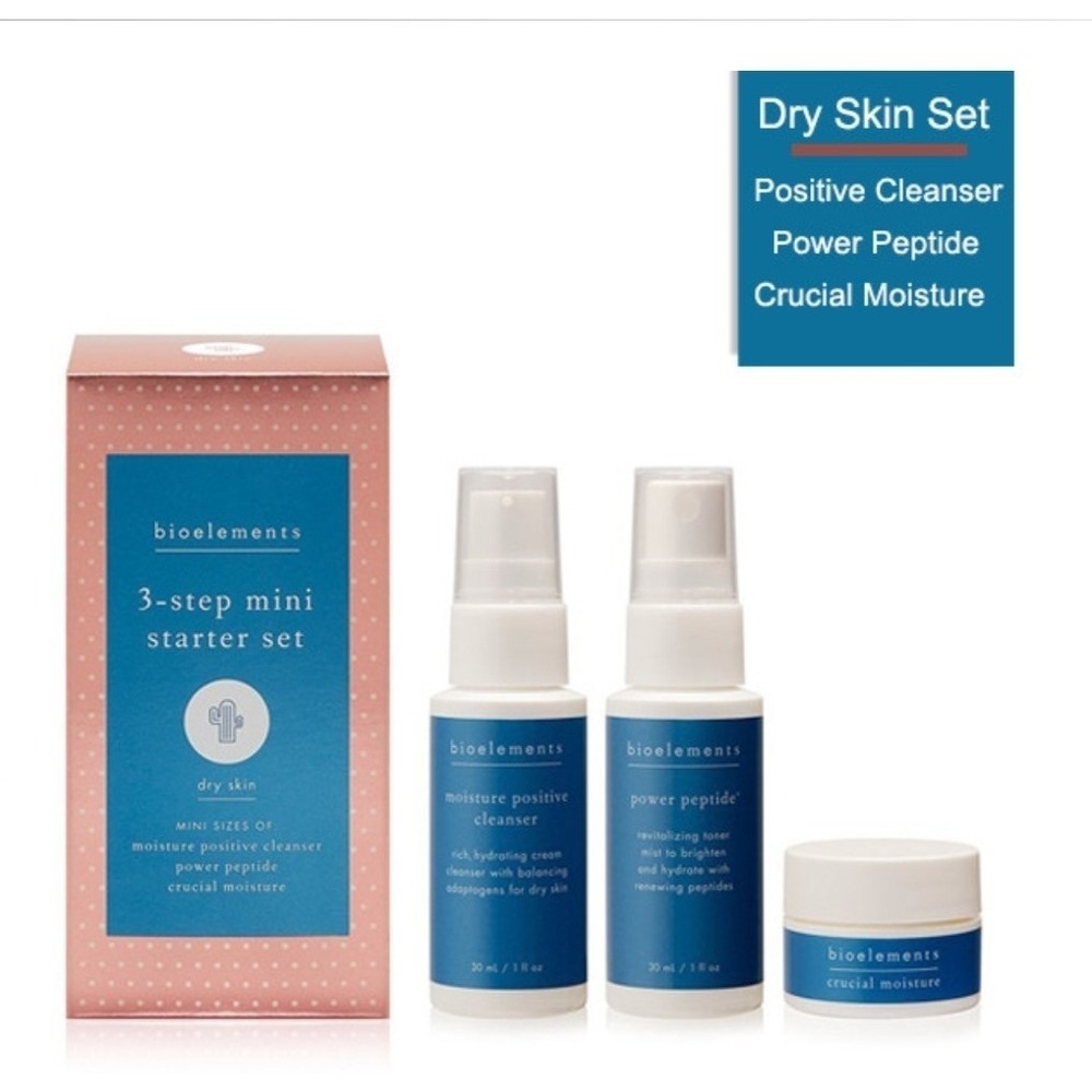 Bioelements 3-Step Mini Starter Set for Dry Skin Care Gift Sets NIB